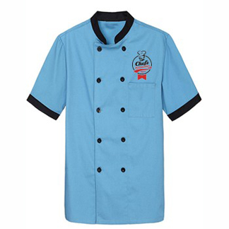 CUSTOMIZED SKY BLUE PRINTED CHEF COAT