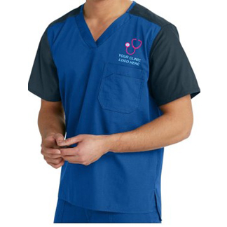 Professional Dual Color Men's Scrub Top